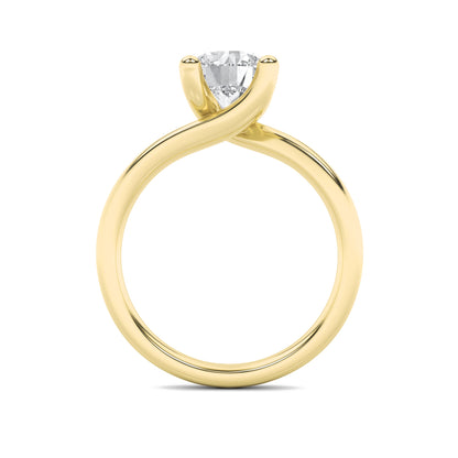 3Cttw Round Shaped Lab Grown Diamond (F/VS) Bypass Shank Engagement Ring in 14K Gold