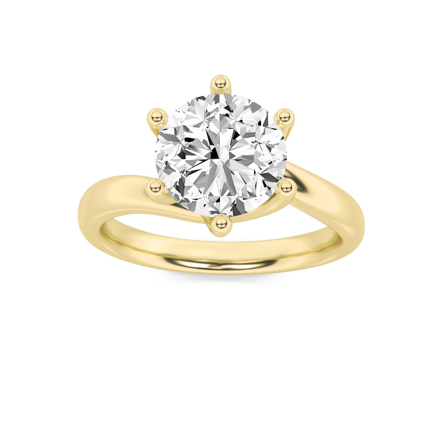 1Cttw Round Shaped Lab Grown Diamond (F/VS) BypassShank Engagement Ring in 14K Gold