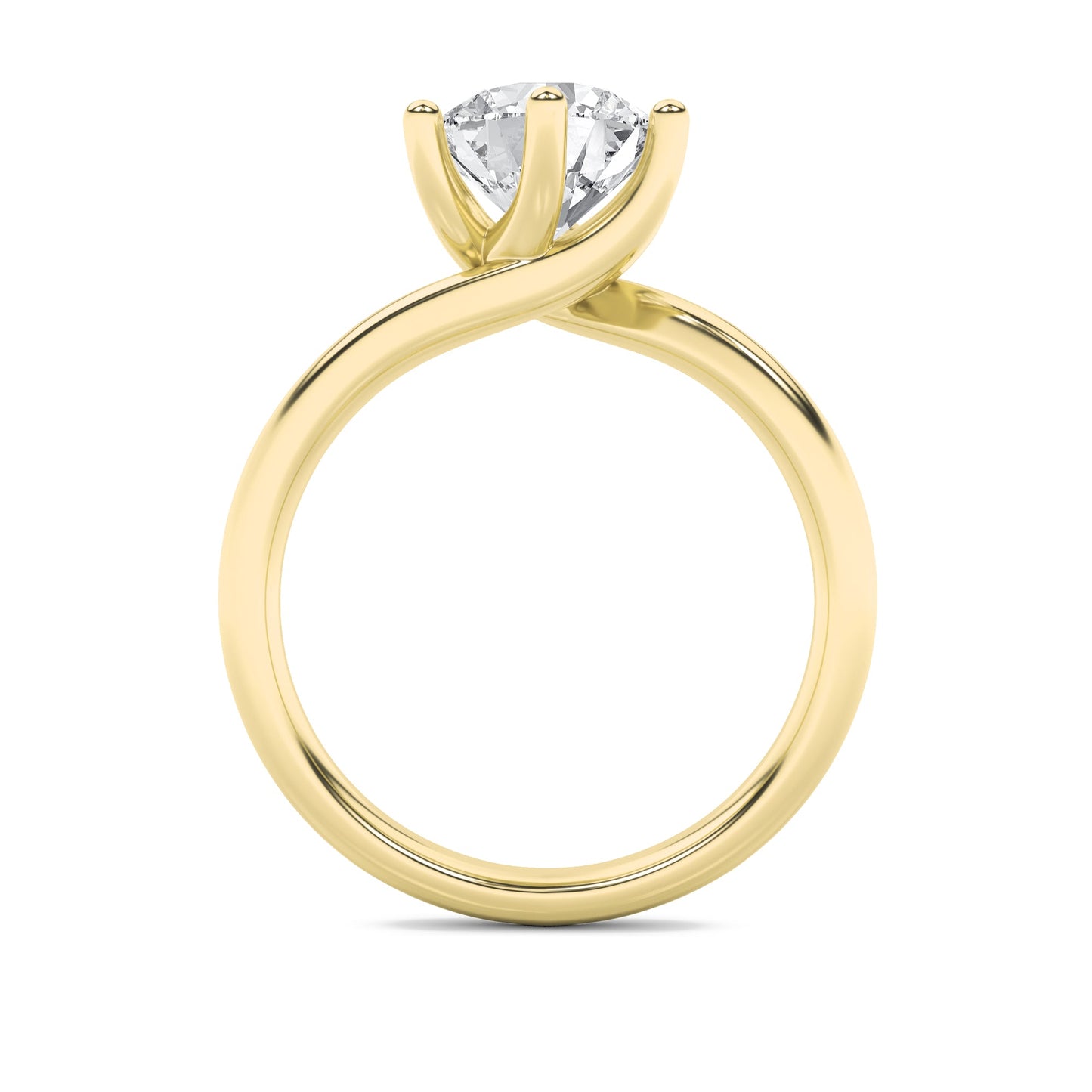 1Cttw Round Shaped Lab Grown Diamond (F/VS) BypassShank Engagement Ring in 14K Gold