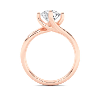 1Cttw Round Shaped Lab Grown Diamond (F/VS) BypassShank Engagement Ring in 14K Gold