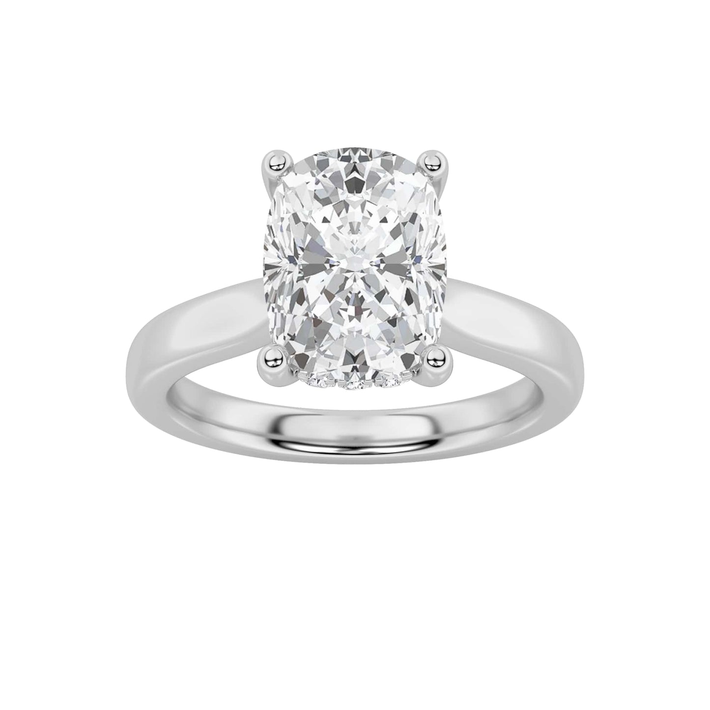 2Cttw Elongated Cushion Shaped Lab Grown Diamond (F/VS) Classic Cathedral Shank Engagement Ring in 14K Gold