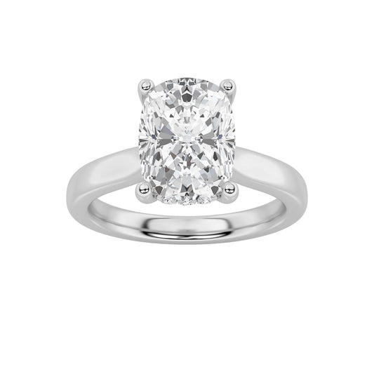2Cttw Elongated Cushion Shaped Lab Grown Diamond (F/VS) Classic Cathedral Shank Engagement Ring in 14K Gold