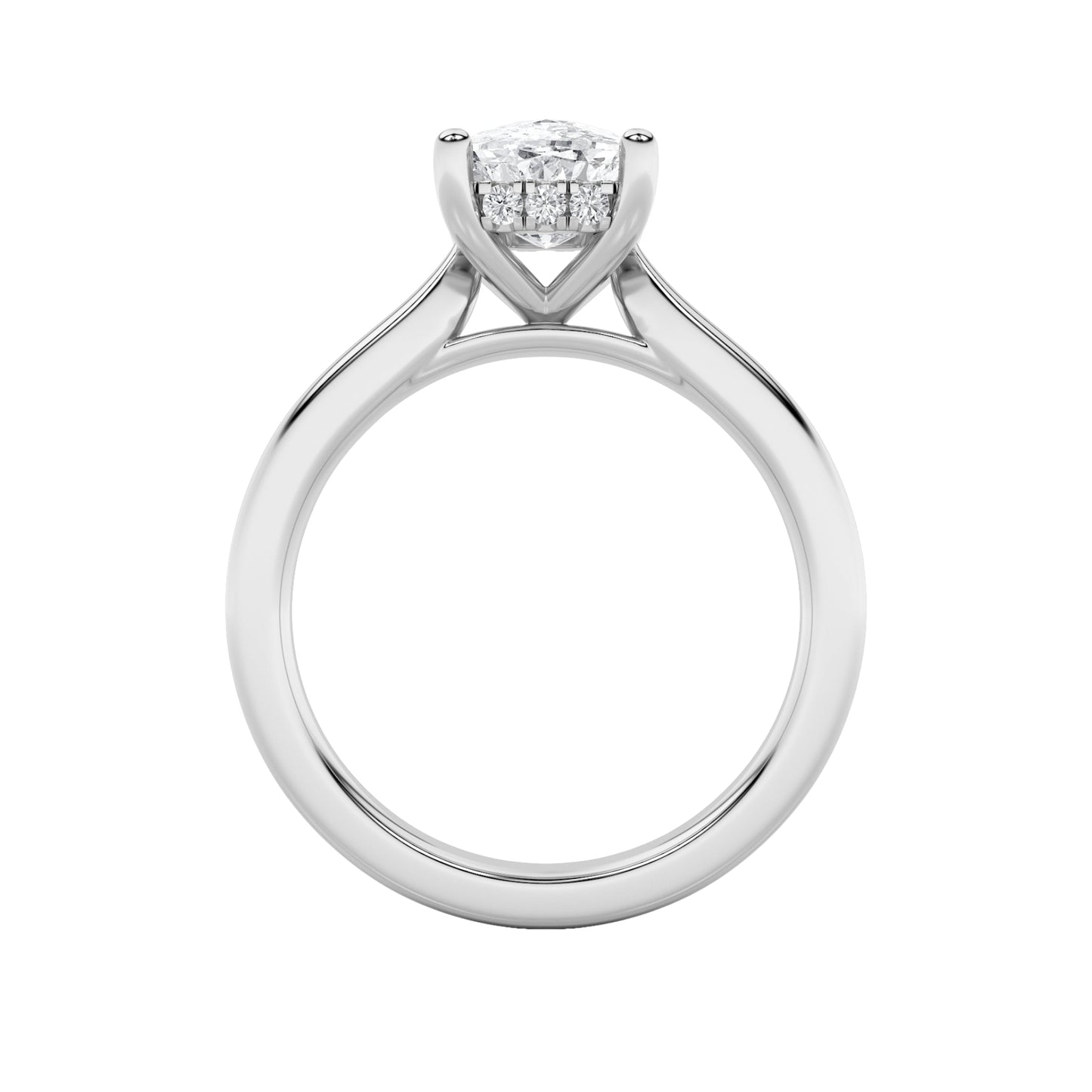 2Cttw Elongated Cushion Shaped Lab Grown Diamond (F/VS) Classic Cathedral Shank Engagement Ring in 14K Gold