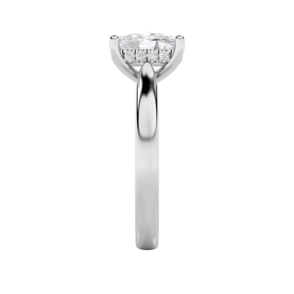 2Cttw Elongated Cushion Shaped Lab Grown Diamond (F/VS) Classic Cathedral Shank Engagement Ring in 14K Gold