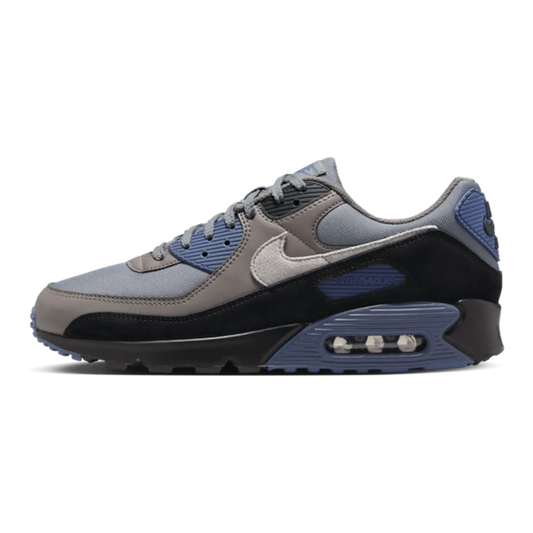 Nike Air Max 90 Men's Sneakers — Smoke Grey Leather Low-Top