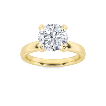 2Cttw Round Shaped Lab Grown Diamond (F/VS) HiddenHalo Petite Shank Ring in 14K Gold