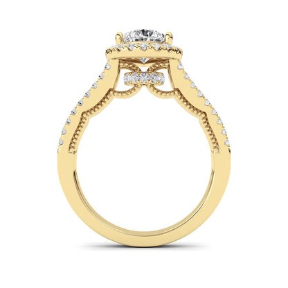 2Cttw Pear Shaped Lab Grown Diamond (F/VS) Split Shank Accented Ring in 14K Gold