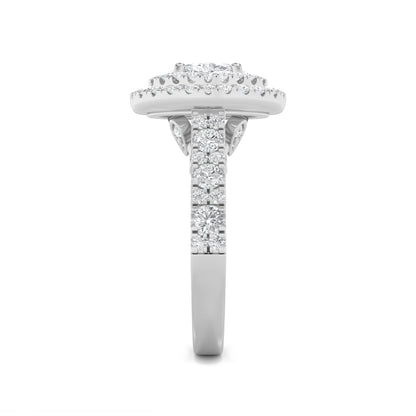 2Cttw Oval Shaped Lab Grown Diamond (F/VS) DoubleHalo Engagement Ring in 14K Gold