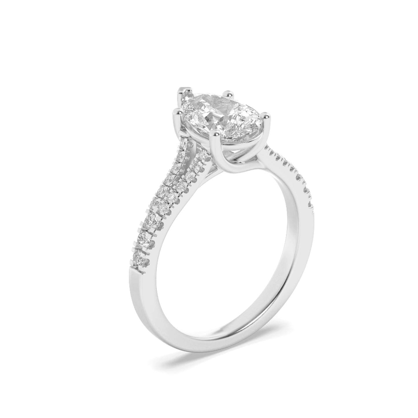2Cttw Pear Shaped Lab Grown Diamond (F/VS) Split Shank Trellis Engagement Ring in 14K Gold