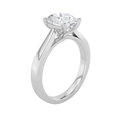 3Cttw Oval Shaped Lab Grown Diamond (G/VS) TwistedBasket Cathedral Shank Solitaire Ring in 14K Gold
