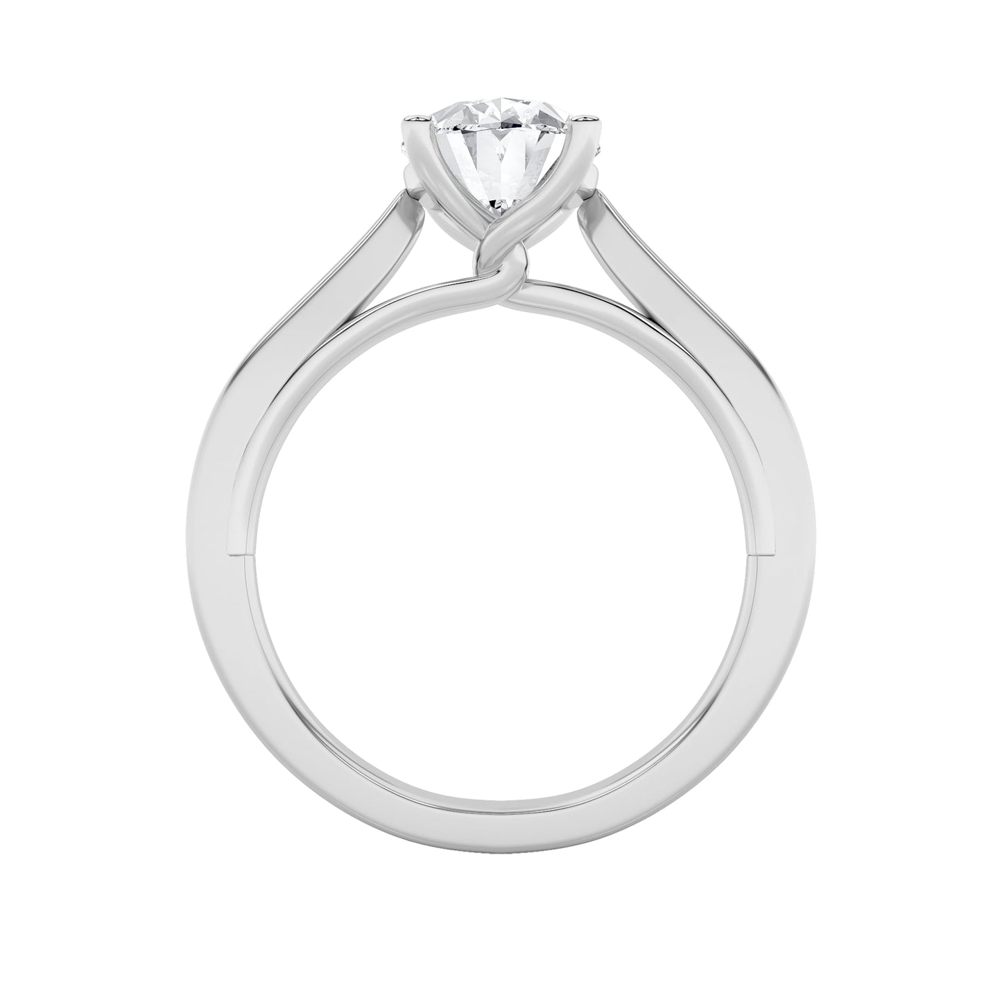 3Cttw Oval Shaped Lab Grown Diamond (G/VS) TwistedBasket Cathedral Shank Solitaire Ring in 14K Gold