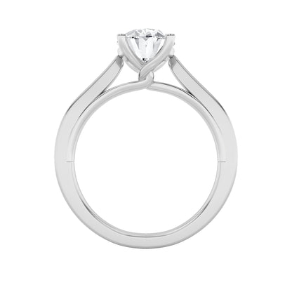 3Cttw Oval Shaped Lab Grown Diamond (G/VS) TwistedBasket Cathedral Shank Solitaire Ring in 14K Gold