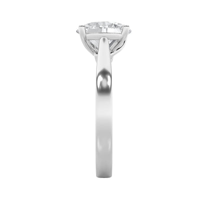 3Cttw Oval Shaped Lab Grown Diamond (G/VS) TwistedBasket Cathedral Shank Solitaire Ring in 14K Gold