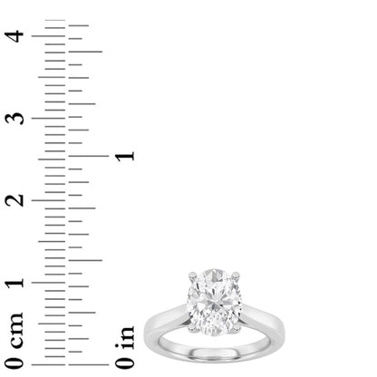 3Cttw Oval Shaped Lab Grown Diamond (G/VS) TwistedBasket Cathedral Shank Solitaire Ring in 14K Gold