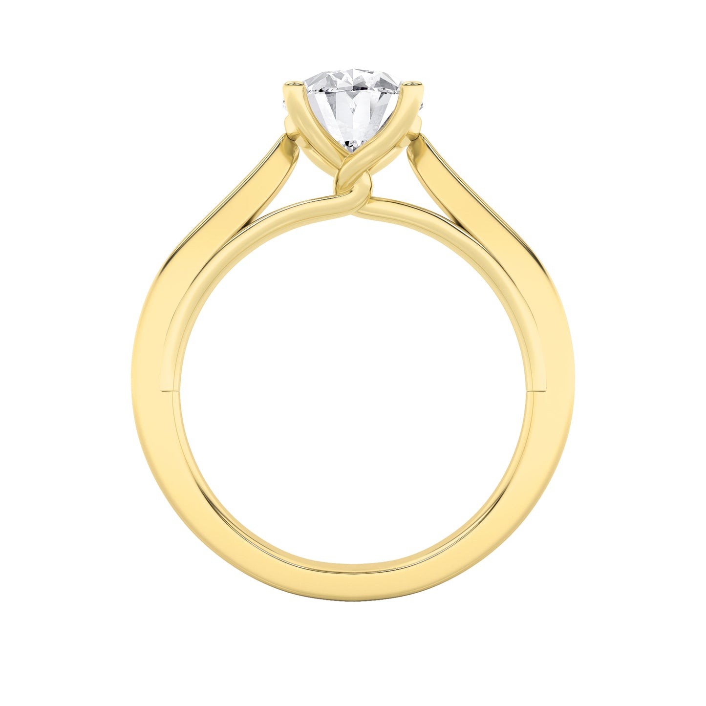 3Cttw Oval Shaped Lab Grown Diamond (G/VS) TwistedBasket Cathedral Shank Solitaire Ring in 14K Gold