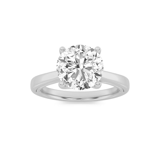 3Cttw Round Shaped Lab Grown Diamond (G/VS) Twisted Basket Cathedral Shank Solitaire Ring in 14K Gold