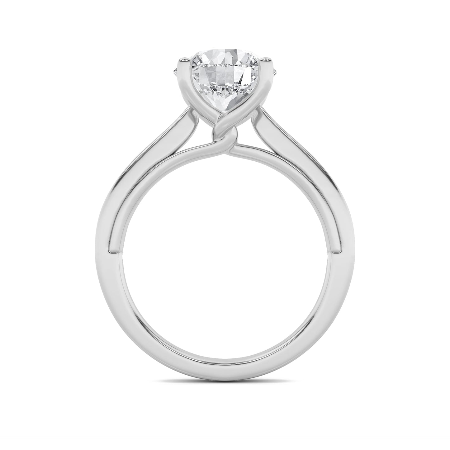 3Cttw Round Shaped Lab Grown Diamond (G/VS) Twisted Basket Cathedral Shank Solitaire Ring in 14K Gold