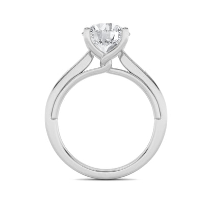 3Cttw Round Shaped Lab Grown Diamond (G/VS) Twisted Basket Cathedral Shank Solitaire Ring in 14K Gold
