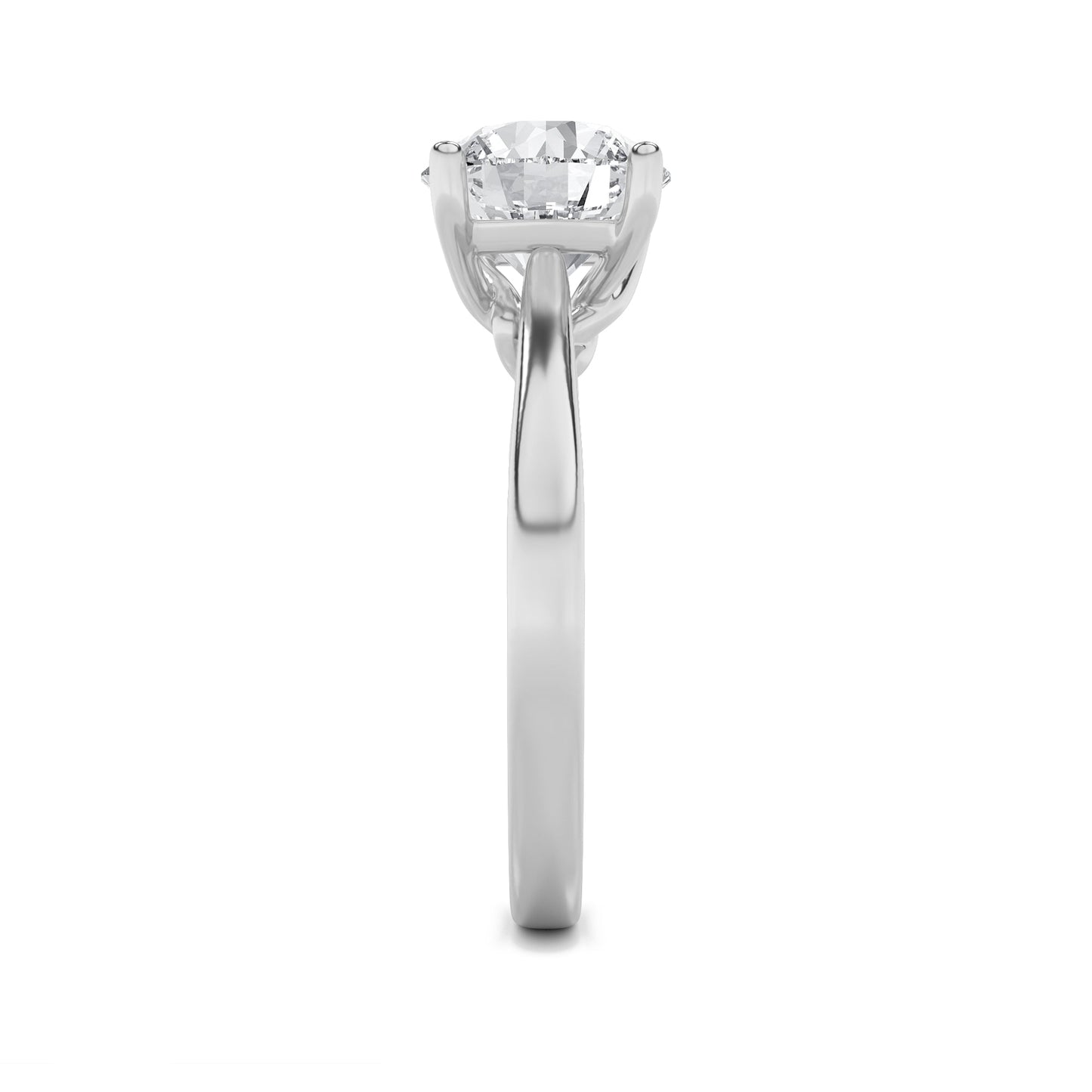 3Cttw Round Shaped Lab Grown Diamond (G/VS) Twisted Basket Cathedral Shank Solitaire Ring in 14K Gold