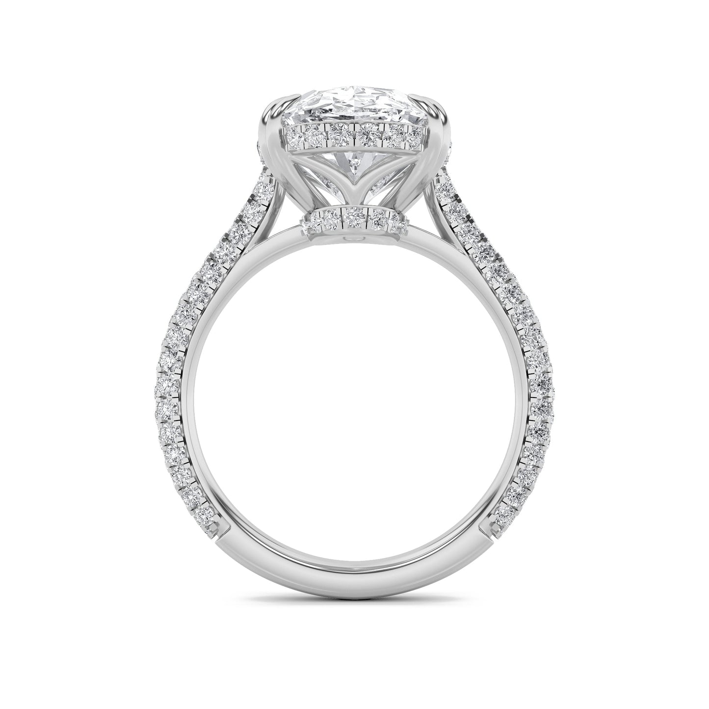 7Cttw Oval Shaped Lab Grown Diamond (F/VS) Bold Statement Accented Ring in 14K Gold