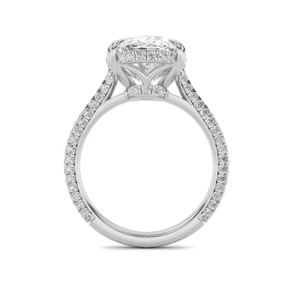 7Cttw Oval Shaped Lab Grown Diamond (F/VS) Bold Statement Accented Ring in 14K Gold