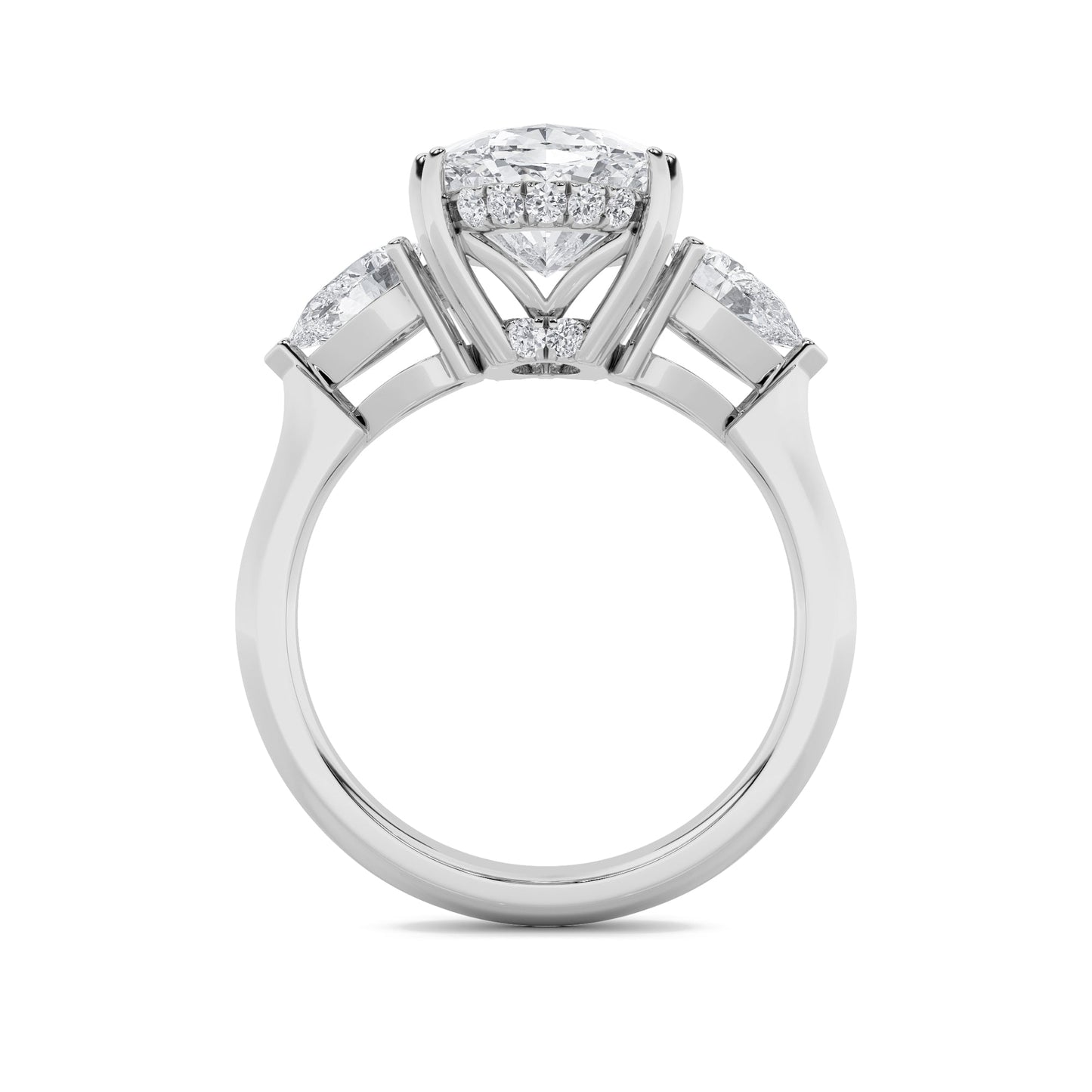 6.5Cttw Oval Shaped Lab Grown Diamond (F/VS) BoldStatement Accented Ring in 14K Gold