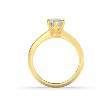 1Cttw Marquise Shaped Lab Grown Diamond Knife Edge Shank Solitaire Engagement Ring in 14K Gold