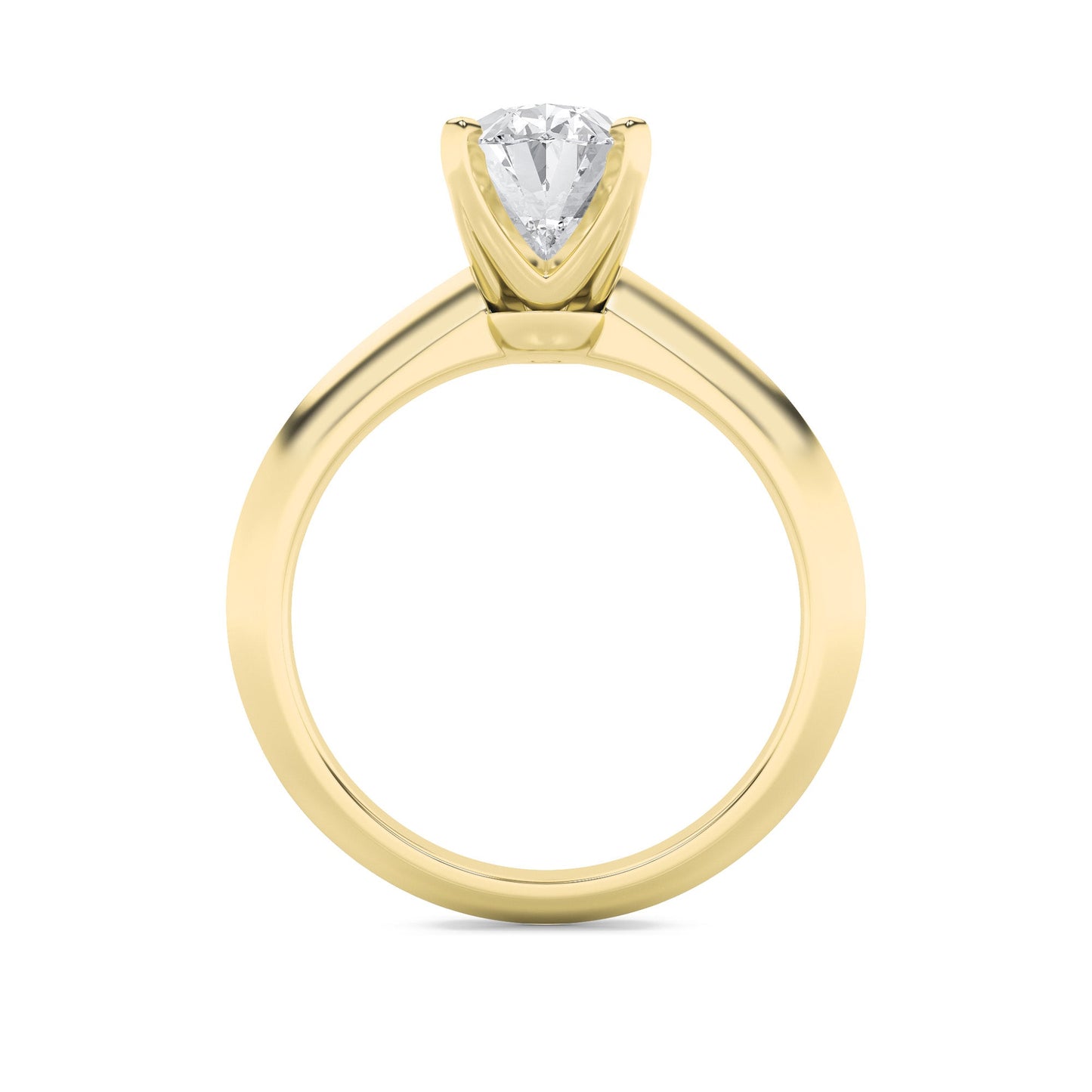 1Cttw Oval Shaped Lab Grown Diamond (F/VS) Knife Edge Shank Solitaire Engagement Ring in 14K Gold