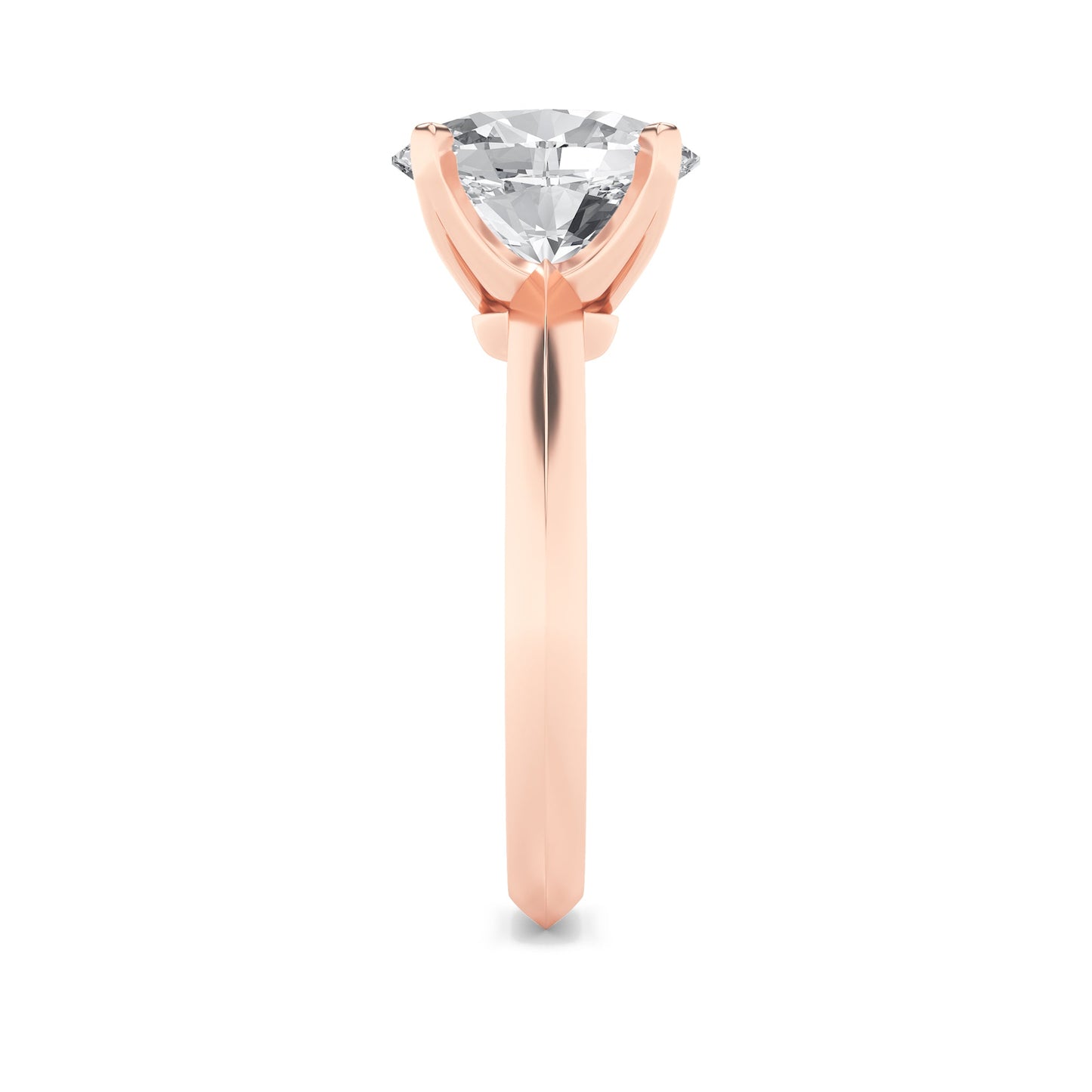 2Cttw Oval Shaped Lab Grown Diamond (F/VS) Knife Edge Shank Solitaire Engagement Ring in 14K Gold