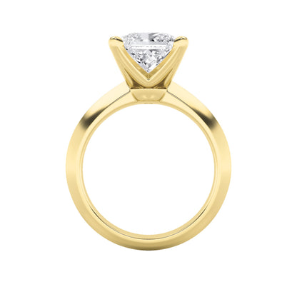 1Cttw Princess Shaped Lab Grown Diamond (F/VS) Knife Edge Shank Solitaire Engagement Ring in 14K Gold