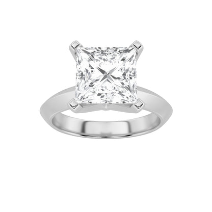 2Cttw Princess Shaped Lab Grown Diamond (F/VS) Knife Edge Shank Solitaire Engagement Ring in 14K Gold