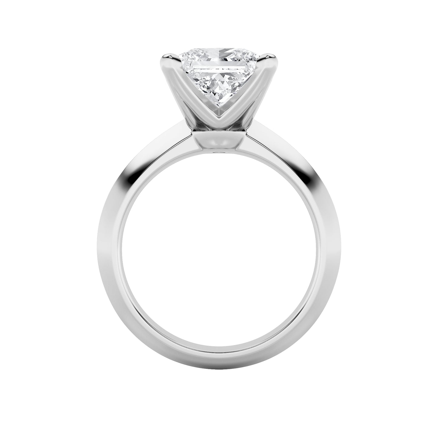 2Cttw Princess Shaped Lab Grown Diamond (F/VS) Knife Edge Shank Solitaire Engagement Ring in 14K Gold