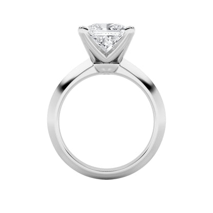 2Cttw Princess Shaped Lab Grown Diamond (F/VS) Knife Edge Shank Solitaire Engagement Ring in 14K Gold