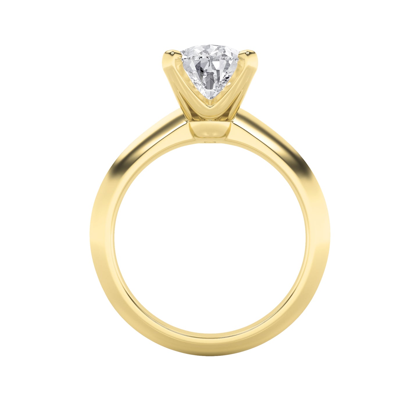 2Cttw Pear Shaped Lab Grown Diamond (F/VS) Knife Edge Shank Solitaire Engagement Ring in 14K Gold