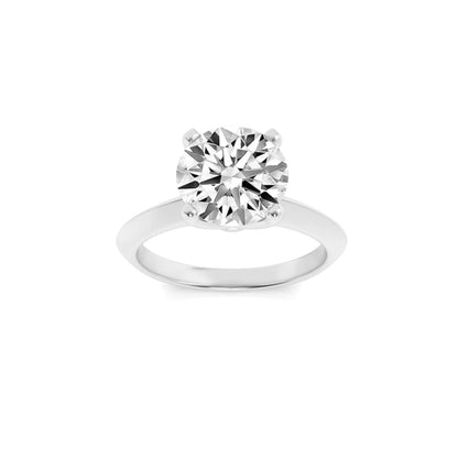 2Cttw Round Shaped Lab Grown Diamond (F/VS) Knife Edge Shank Solitaire Engagement Ring in 14K Gold