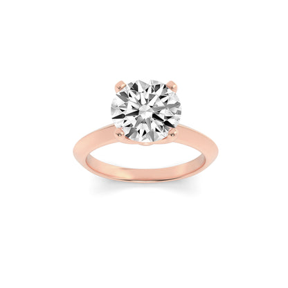 2Cttw Round Shaped Lab Grown Diamond (F/VVS) Knife Edge Shank Solitaire Engagement Ring in 14K Gold