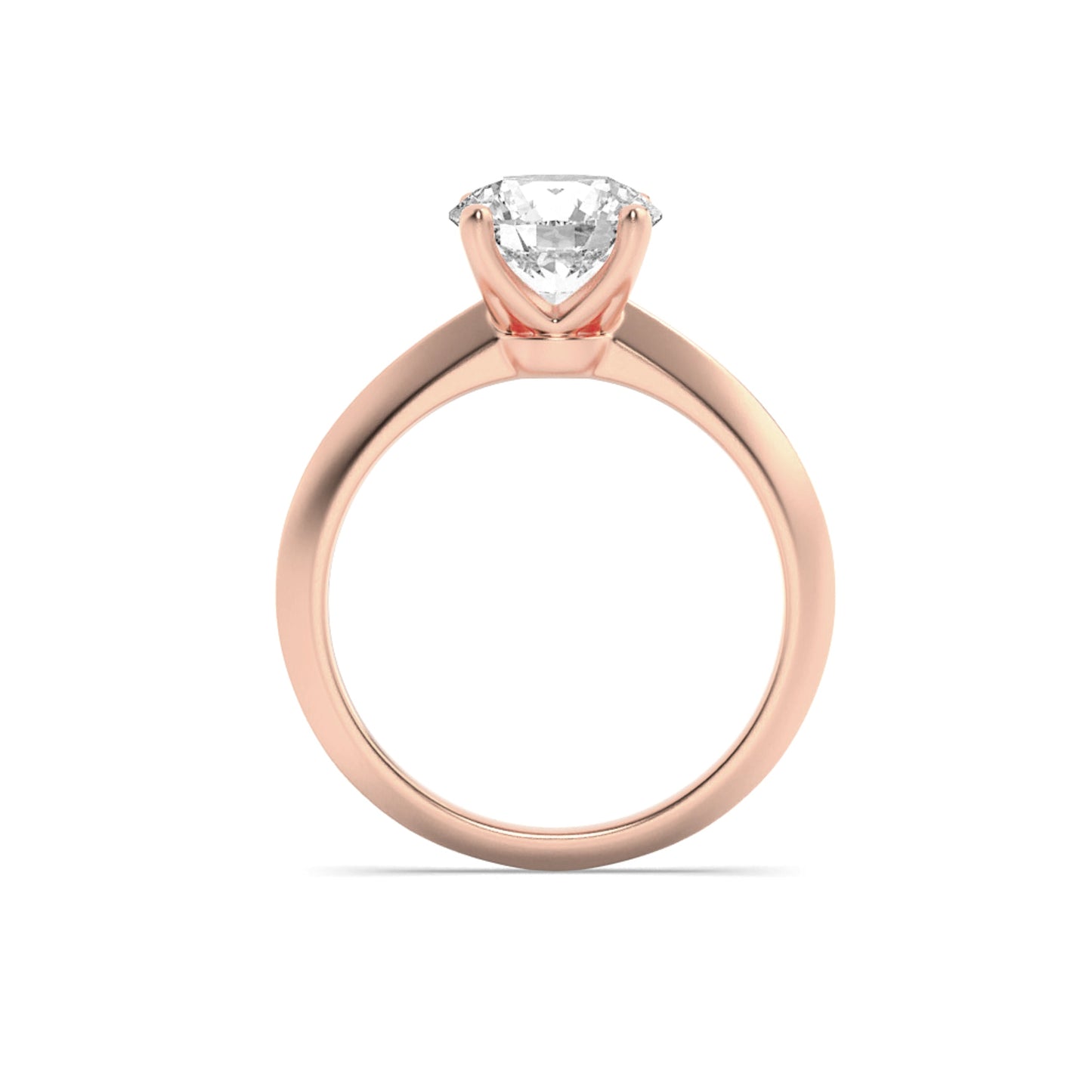 2Cttw Round Shaped Lab Grown Diamond (F/VVS) Knife Edge Shank Solitaire Engagement Ring in 14K Gold