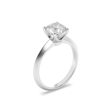 3Cttw Round Shaped Lab Grown Diamond (F/VS) Knife Edge Shank Solitaire Engagement Ring in 14K Gold
