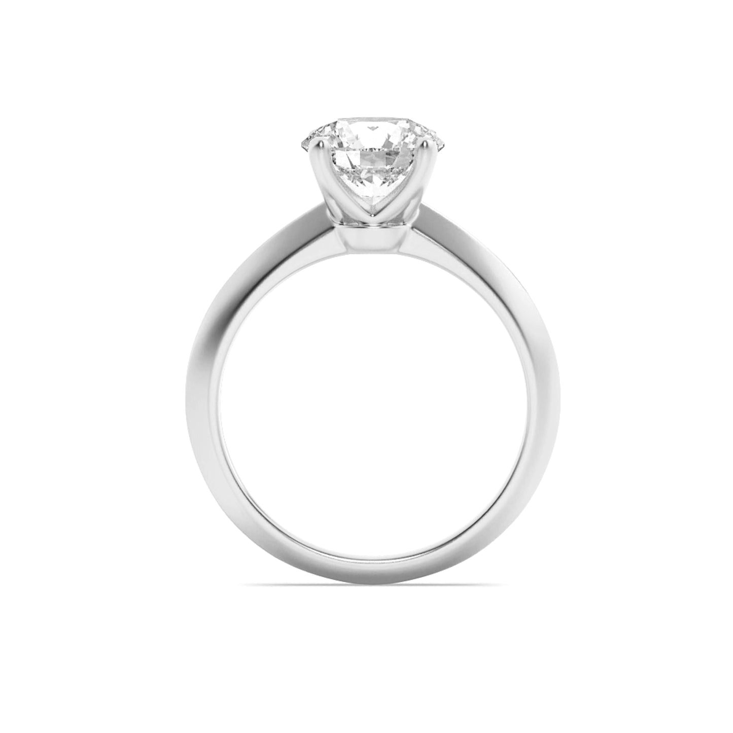 3Cttw Round Shaped Lab Grown Diamond (F/VS) Knife Edge Shank Solitaire Engagement Ring in 14K Gold