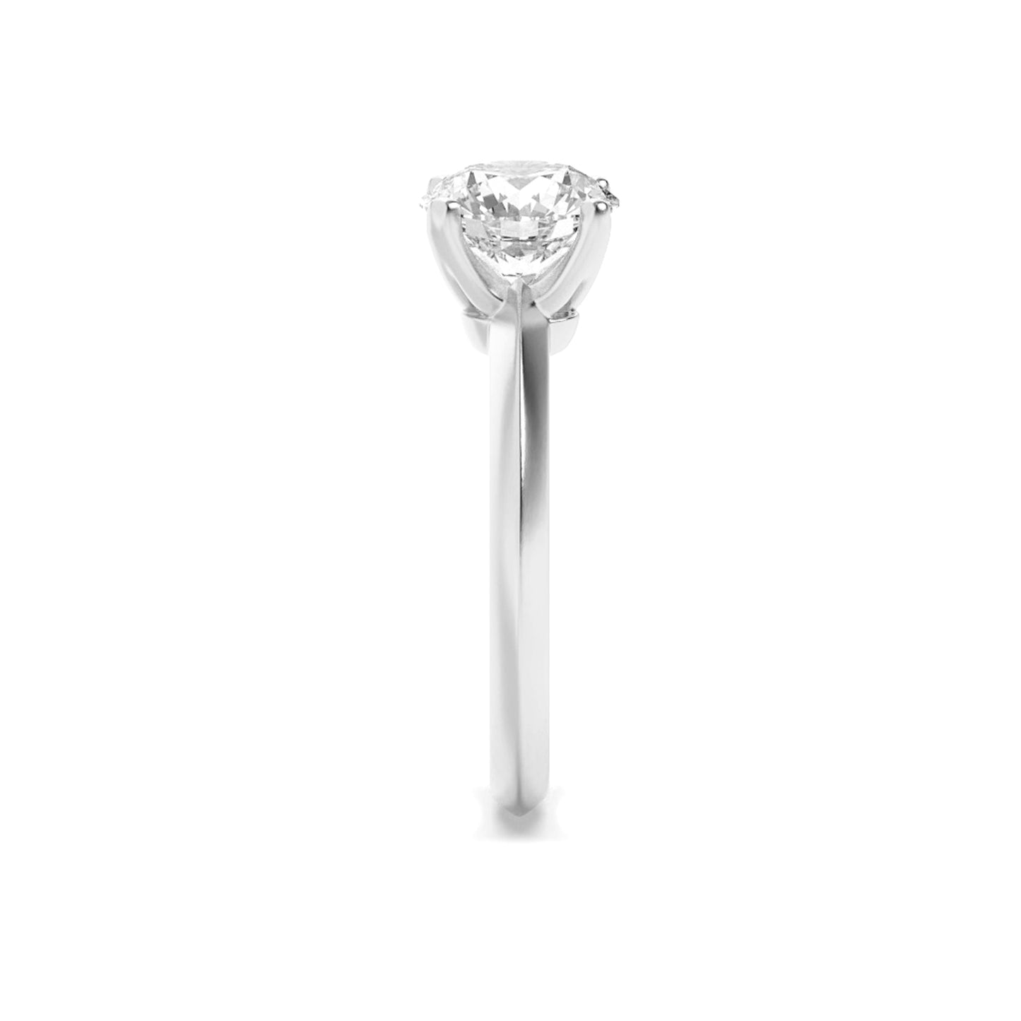 3Cttw Round Shaped Lab Grown Diamond (F/VS) Knife Edge Shank Solitaire Engagement Ring in 14K Gold