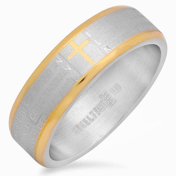 Two-Tone Lord's Prayer Ring in Spanish
