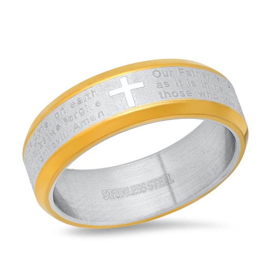 Two Tone Lord's Prayer Ring