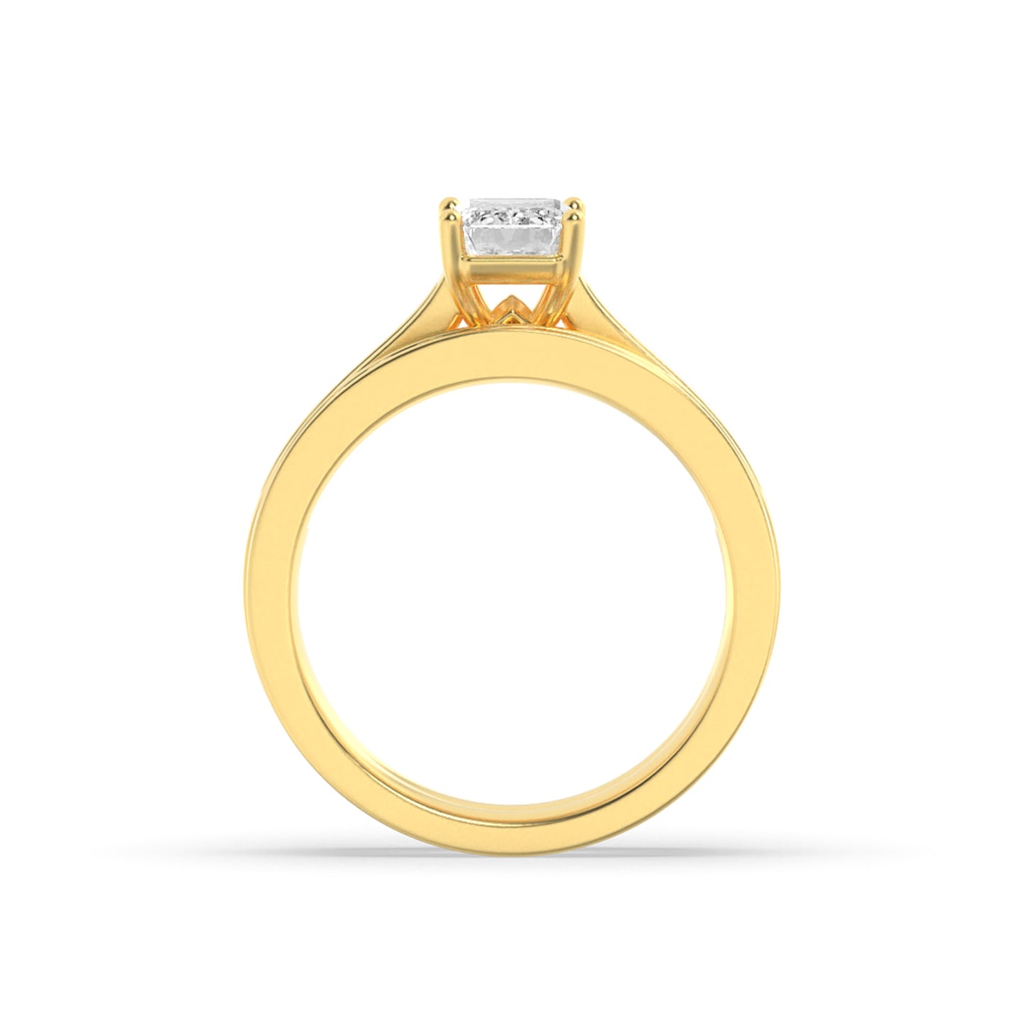 2Cttw Emerald Shaped Lab Grown Diamond (F/VS) Channel Set Bridal Engagement Ring in 14K Gold
