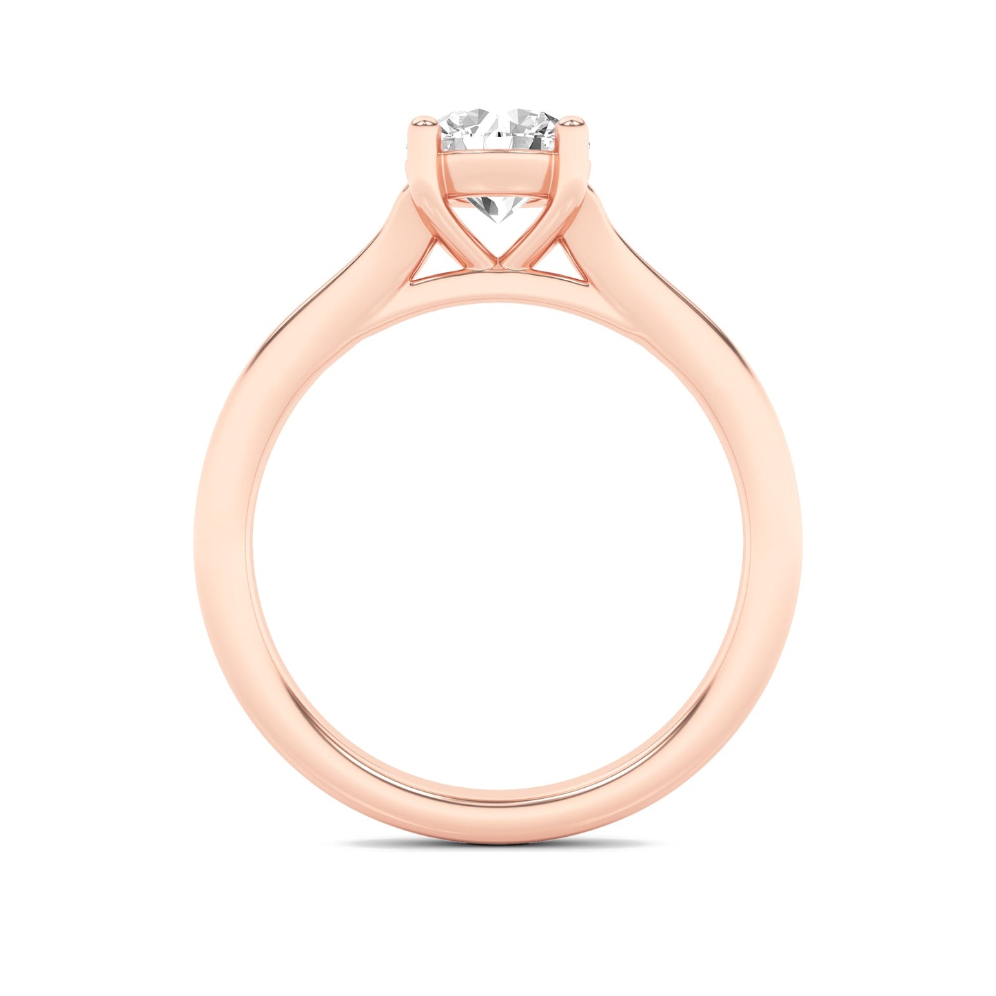 2Cttw Round Shaped Lab Grown Diamond (F/VS) SplitShank Solitaire Engagement Ring in 14K Gold