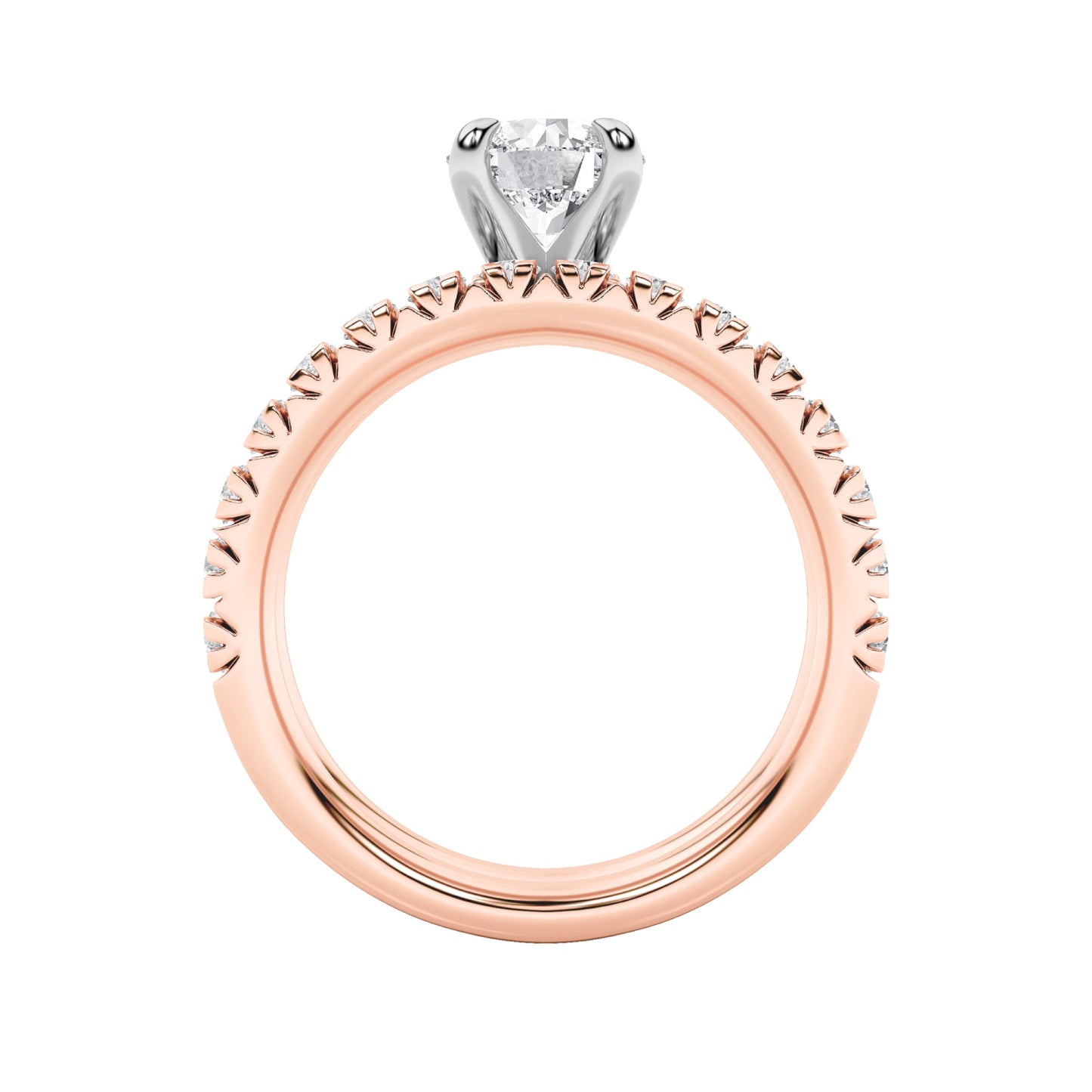 2Cttw Round Shaped Lab Grown Diamond (F/VS) Classic Accented Set With Band and Engagement Ring in 14K Gold
