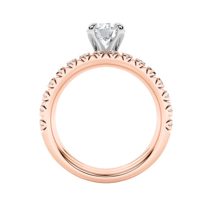 2Cttw Round Shaped Lab Grown Diamond (F/VS) Classic Accented Set With Band and Engagement Ring in 14K Gold