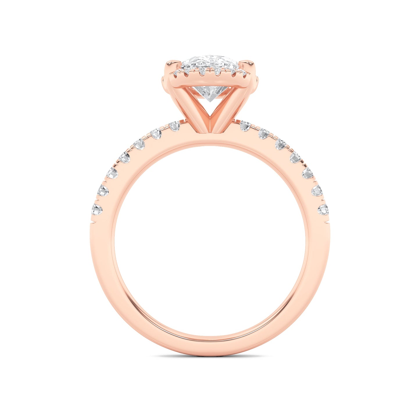 2Cttw Oval Shaped Lab Grown Diamond (G/VS) Halo Accented Engagement Ring in 14K Gold