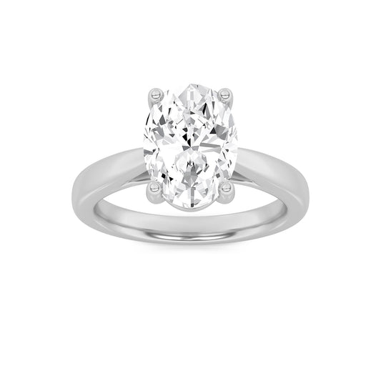 2Cttw Oval Shaped Lab Grown Diamond (F/VS) ClassicShank Solitaire Engagement Ring in 14K Gold