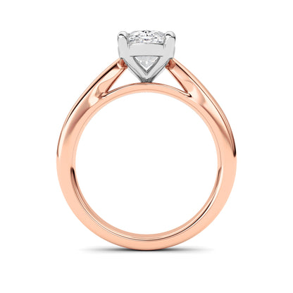 2Cttw Oval Shaped Lab Grown Diamond (F/VS) ClassicShank Solitaire Two Tone Engagement Ring in 14K Gold