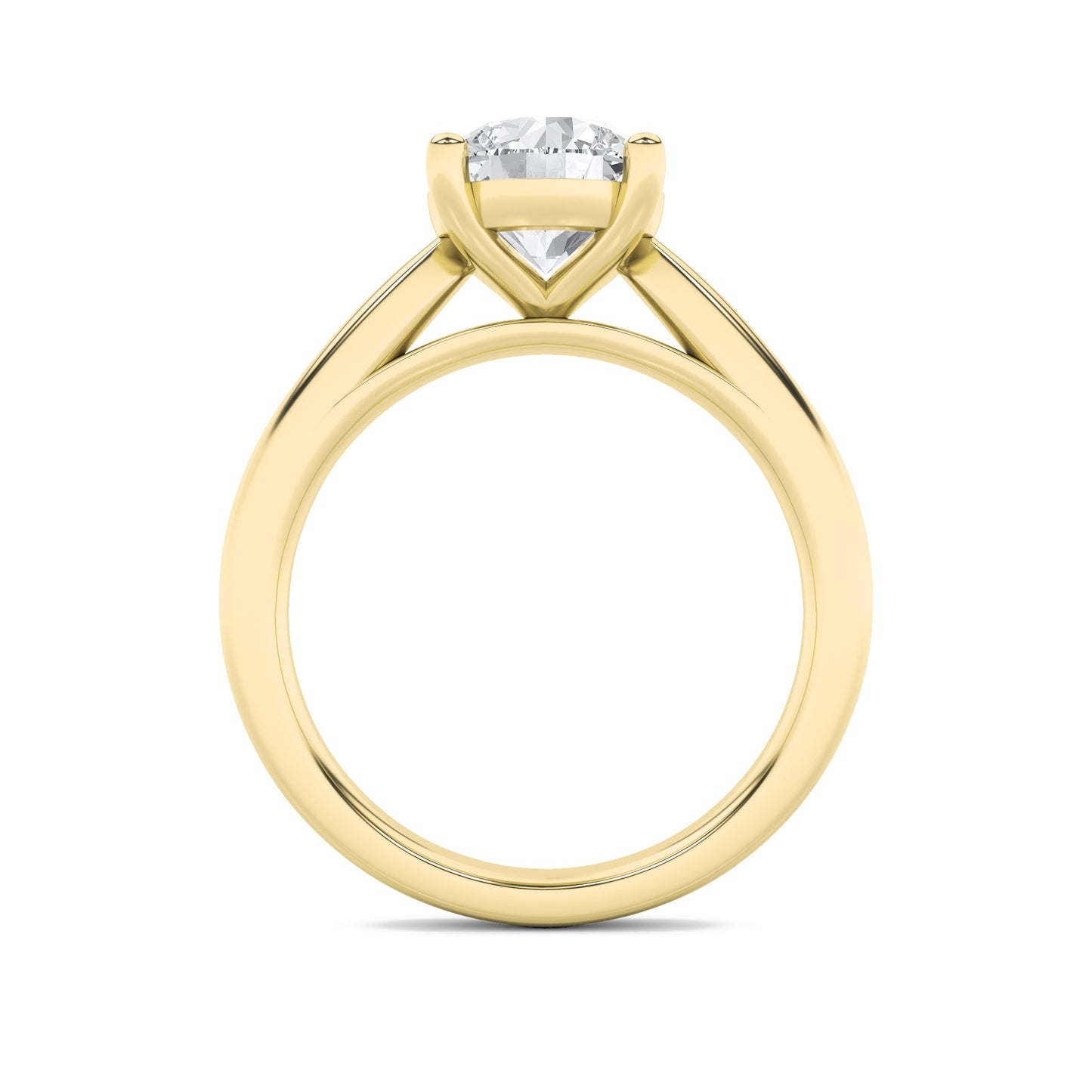 3Cttw Round Shaped Lab Grown Diamond (F/VS) Classic Shank Solitaire Engagement Ring in 14K Gold